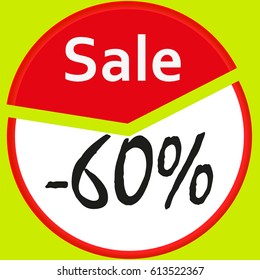 vector image of banner with discounts on a yellow background