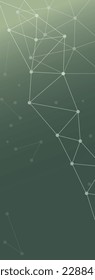
Imagen vectorial para banner dibujado con patrones geométricos que sintetizan imágenes y fórmulas químicas en un fondo de gradiente verde.