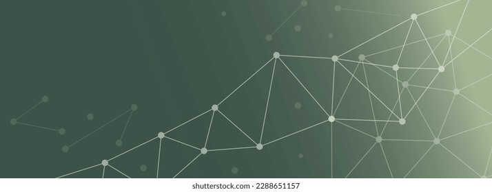 
Imagen vectorial para banner dibujado con patrones geométricos que sintetizan imágenes y fórmulas químicas en un fondo de gradiente verde.