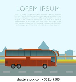 Vector image of a banner of trip by bus