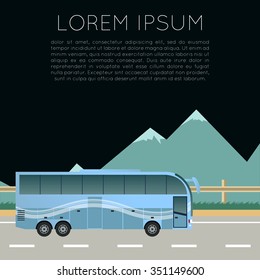 Vector image of a banner of trip by bus