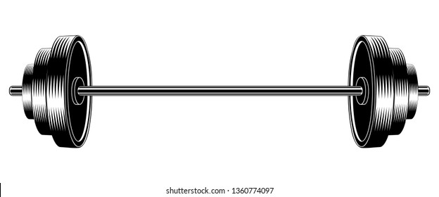 Black White Illustration Barbell Isolated On Stock Vector (Royalty Free ...