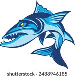 Vector image of a barracuda fish