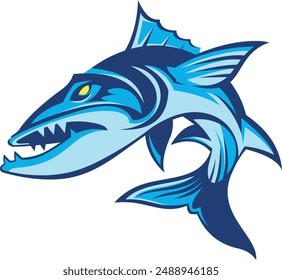 Vector image of a barracuda fish