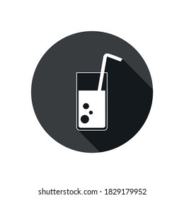 Vector image. Basic button of a soft drink. White color icon.