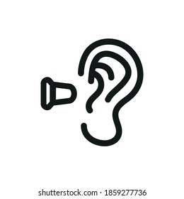 Vector image. Basic icon of earplugs.