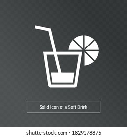 Vector image. Basic icon of a soft drink. White color icon.