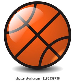 A vector image of a basketball ball.