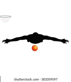 Vector Image - basketball player man silhouette isolated on white background