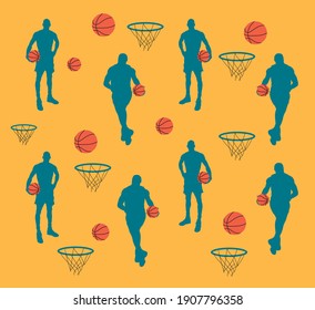 vector image of basketball players