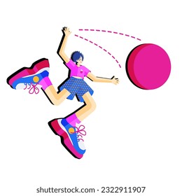 vector image of basketball volleyball player 