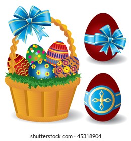   Vector Image baskets with Easter eggs