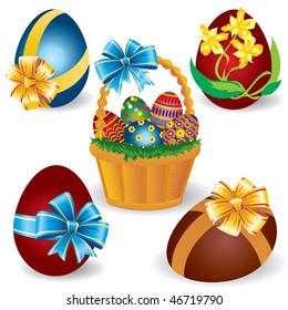 Vector Image baskets with Easter eggs