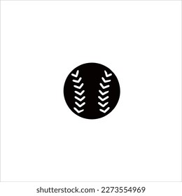 Vector image of bassball, white and black, white backgraound. 