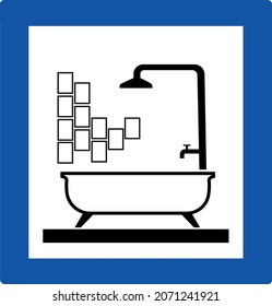 Vector image bathroom with shower sign