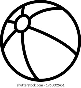 
Vector image of a beach ball for playing by the sea in the summer