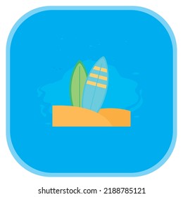 vector image, beach element icon with blue background