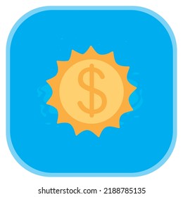 vector image, beach element icon with blue background