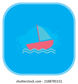 vector image, beach element icon with blue background
