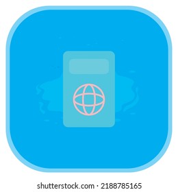 vector image, beach element icon with blue background