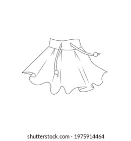Vector image of a beach skirt in black and white style. Things for travel