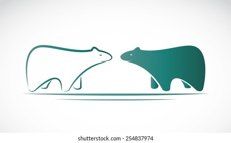 Vector image of an bear design on white background