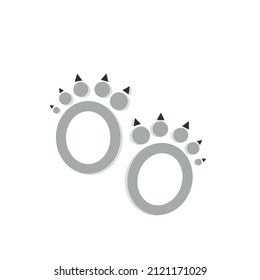 Vector image of bear footprints with claws