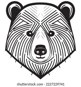 Vector image of a bear on a white background, icon,