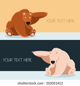 Vector image of a bear point banners