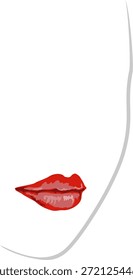 Imagen de Vector de los labios de la mujer asiática hermosa en un fondo blanco