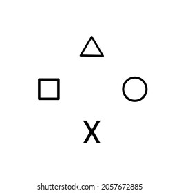 Vector image of beautiful black game button shaped symbol.
