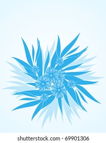 vector image of a beautiful blue flowers bouquet