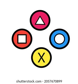 Vector image of beautiful colorful game button shape.