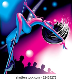 Vector image of a beautiful dancing girl