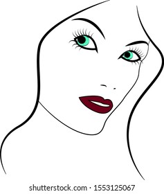 
vector image, beautiful female face, woman