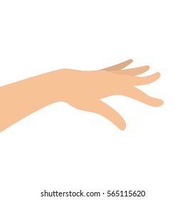 Vector image of beautiful female hand, flat style