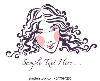 vector image of beautiful girl