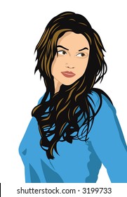 The vector image of the beautiful girl