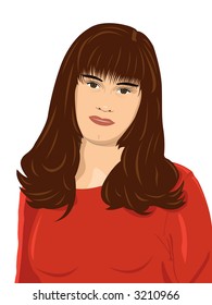 The vector image of the beautiful girl.