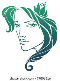 vector image of beautiful girl