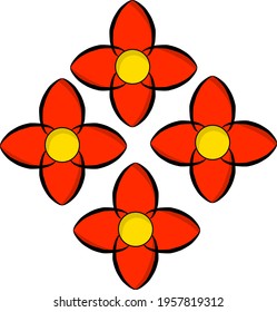 Vector image of beautiful red flowers