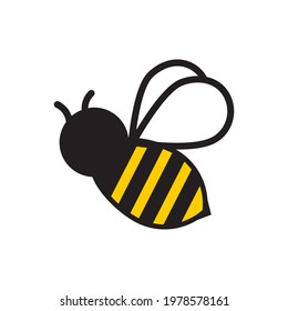 Vector image of an bee in flight isolated on white background