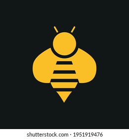 Vector image. Bee icon.Vector image. Bee icon. Image in black and yellow.