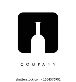 Vector image of a beer bottle, with a white background