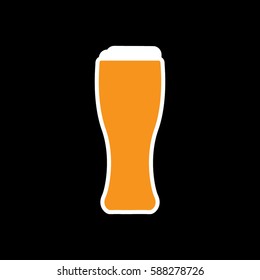 Vector image of a beer pint. Flat style.