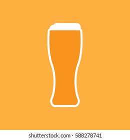 Vector image of a beer pint. Flat style.