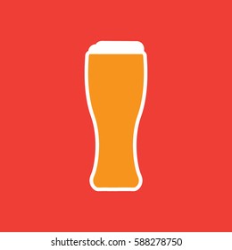 Vector image of a beer pint. Flat style.