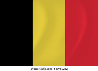 Vector image of the Belgium waving flag