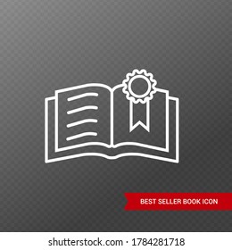 Vector image. Best seller book icon.