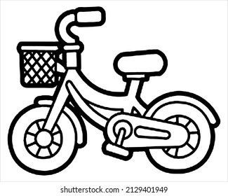 Vector, Image of Bicycle, black and white color, on a transparent background
